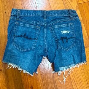Juicy Couture Shorts Blue Jean Y2K Cut Off Shorts Studded pocket size 28